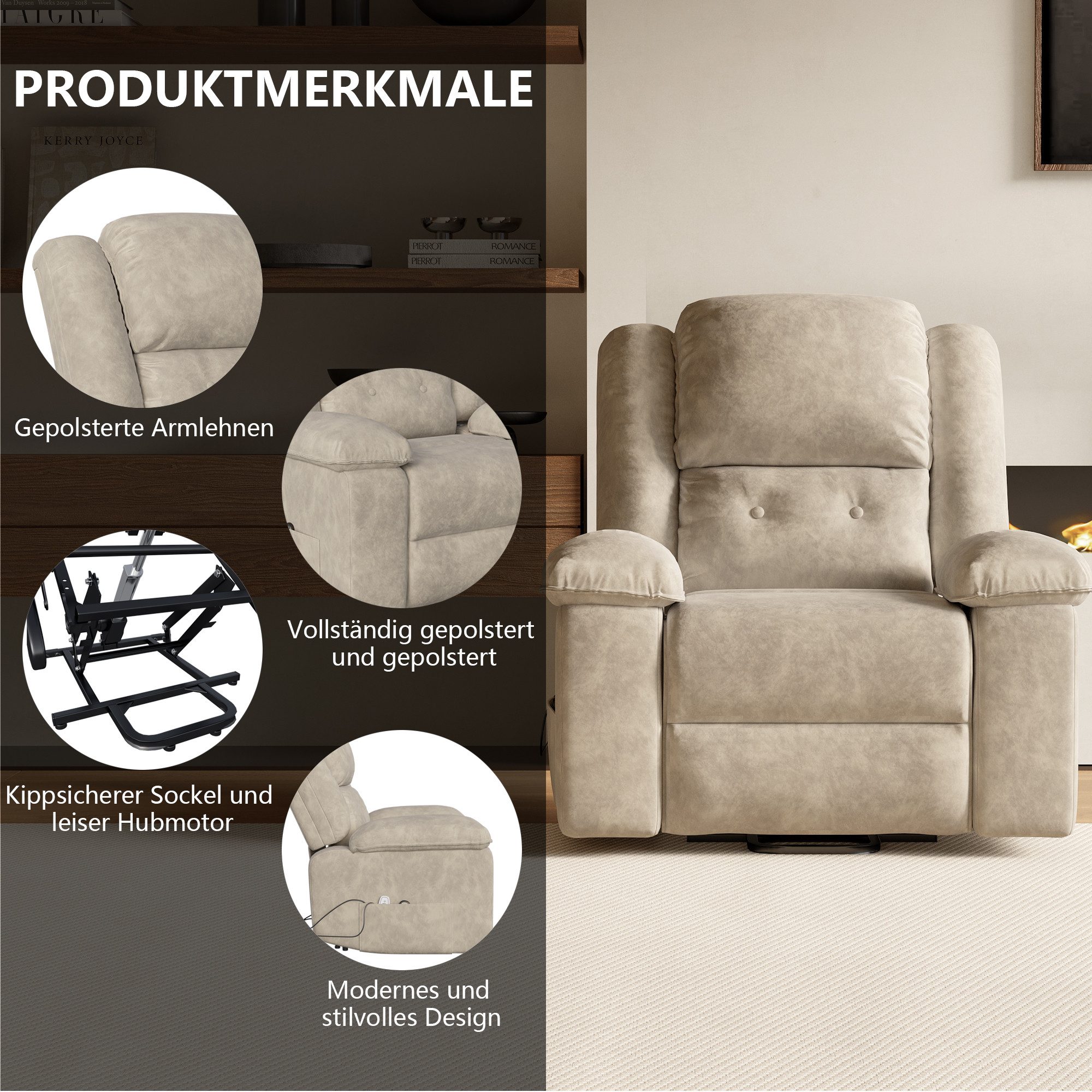 Massagesessel TV-Sessel Elektrisch Massage Relaxsessel Schlafsessel Fernsehsessel-braun 1